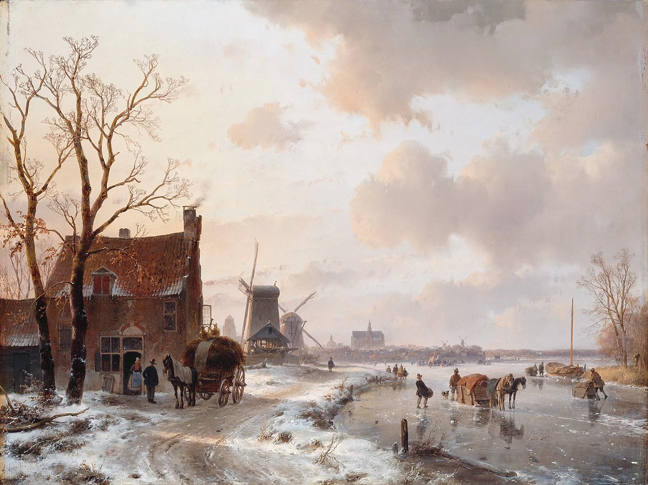 Paesaggio invernale con cavalli sul ghiaccio - Kunstmuseum Den Haag